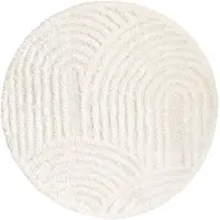 FRAAI Tapis scandinave rond | Lova Arches Crème | Ø 100cm | Crème | Rond | Tapis