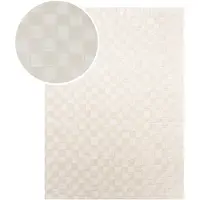 FRAAI Tapis japandi | Yori Checkerboard Crème | 140x200cm | Crème | Polyester | Rectangulaire