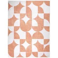 FRAAI Tapis d'extérieur abstrait | Groovy Tiles Terracotta | 200x290cm | Terracotta | Rectangulaire | Tapis d'extérieur
