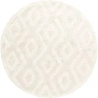 FRAAI Tapis scandinave rond | Lova Diamond Crème | Ø 100cm | Crème | Rond | Tapis