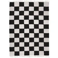 FRAAI Tapis damier | Blox Fringe Noir | 120x170cm | Noir | Rectangulaire | Tapis