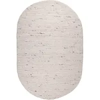 NATURL. Tapis en laine ovale | Feline Blanc/Chiné | 205x305cm | Blanc | Ovale | Tapis