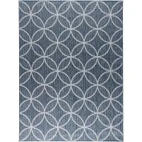 FRAAI Volero - Tapis d'extérieur géométrique – Faro Ripple Blue - 230x330cm