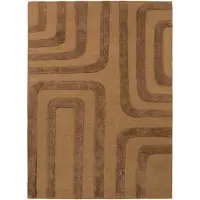 Studio Clarice Tapis en laine – Judith Lines Marron | 200x290cm | Marron | Laine | Rectangulaire
