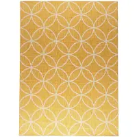 FRAAI Volero - Tapis d’extérieur géométrique – Faro Ripple Jaune - 140x200cm