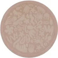 Little Olly Tapis de jeu rond lavable | Flo Rose | Ø 120cm | Rose | Rond | Tapis enfants
