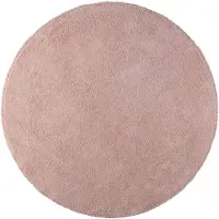 NATURL. Tapis rond doux | Teddy Rosa | Ø 120cm | Rose | Polyester | Rond