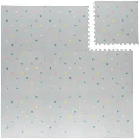 Little Olly Tapis puzzle en mousse | Alfie XL Dots Gris Clair | 180x180cm | Gris | Rectangulaire | Tapis enfants