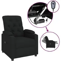 vidaXL Fauteuil Relax Electrique Noir Tissu