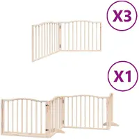 vidaXL Porte pour chien 10 pièces avec porte Pliable 800 cm Bois de peuplier