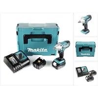 Makita DTW 190 RTJ 18V Li-Ion Boulonneuse à chocs sans fil + Coffret de tranport Makpac + 2x Batteries BL 1850 5,0 Ah + Chargeur rapide DC 18 RC