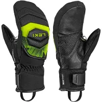 LEKI - Gants de ski chauds et imperméables - WCR Core TR Junior Mitt Black/Neon Yellow en Softshell - Taille Enfant 8 - Noir