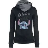 Lilo & Stitch Sweat-shirt à capuche Disney de - Aloha - XS - 5XL - pour Femme - noir/gris - Taille S