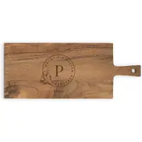 Yoursurprise Plateau de service personnalisé - Teck - Rectangle - Horizontal - Taille L - Avec gravure