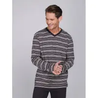 Pastunette Pyjama long 'Urban Essence' crème / brun foncé