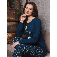 Rebelle Pyjama 'Snowy Sparkles' bleu foncé