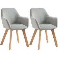 HOMCOM chaises de salle à manger set de 2 - gris - 54L x 57W x 80H cm