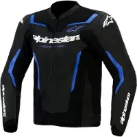 Alpinestars Veste En Cuir GP Force V2 Airflow Black Metallic Blue, Taille: 52