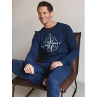 Pastunette Pyjama long 'Cloud Navigator' bleu foncé