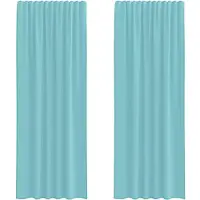 vidaXL Voile Rideaux avec passants 2 pcs. Turquoise 140x260 cm