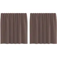 vidaXL Voile Rideaux avec patte 2 pcs. Marron