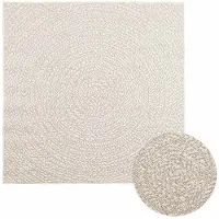 vidaXL Tapis ZIZUR Crème 120x120 cm Aspect jute Intérieur et extérieur