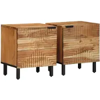 vidaXL Tables de chevet (2 pcs) 40 x 33 x 46 cm bois massif d'acacia