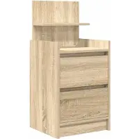 vidaXL Table de chevet avec 2 tiroirs chêne sonoma 38x34x80 cm