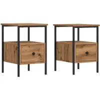 vidaXL Tables de chevet 2 pcs chêne artisanal bois d'ingénierie