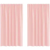 vidaXL Voile Rideaux avec passants 2 pcs. Rose 140x175 cm