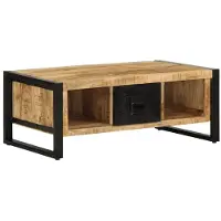 vidaXL Table basse 90x50x36 cm Bois massif rugueux Mango