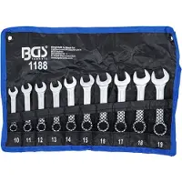 Condor 1188 Jeu de clés à fourche, "courtes", 10-19 mm, 10 pcs.