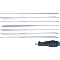 Bgs Jeu de tournevis avec lames échangeables Profil T (pour Torx) / profil TS (pour Torx Plus) 8 pièces
