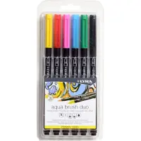 Lyra Marqueur Pinceau Aquarelle Double Pointe Et Blister Pinceau Tons Primaires De 6 Unités