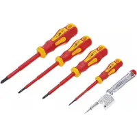 Bgs Jeu de tournevis VDE pour électricien plats/cruciformes 5 pièces (évidement transversal)