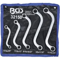 Bgs Jeu de clés polygonales doubles en S en pouces 3/8" - 3/4 5 pièces (1/2", 11/16", 19/32", 3/4", 3/8", 5/16", 5/8", 7/16", 9/16")