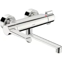 Hansa HANSAclinca Safety + robinetterie de lavabo, saillie 285 mm, levier de commande long, chromé