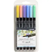 Lyra Feutres Pinceaux Aquarellables à Double Pointe Tons Pastel Blister De 6 Unités Assorti
