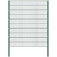 vidaXL Clôture Zaunfeld avec poteaux en fer, 5,1 x 2 m, vert