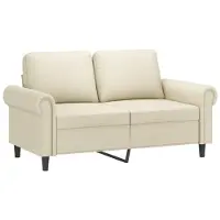 vidaXL Canapé 2 places crème 120 cm similicuir