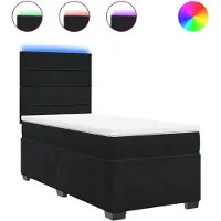 vidaXL Lit boxspring avec matelas noir 100x200 cm velours