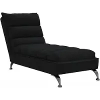 vidaXL Chaise longue avec coussins Tissu noir
