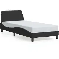 vidaXL Cadre de lit avec tête de lit "Dover" noir 90x200 cm velours