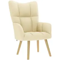 vidaXL Fauteuil relax Tissu Crème
