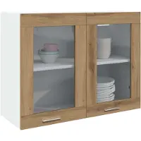 Super Merchant Armoire suspendue en verre Lyon Chêne Artisan 80x31x60 cm Bois composite