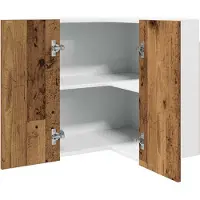 vidaXL Armoire suspendue d'angle Lyon aspect vieux bois 57x57x60 cm Matériau dérivé du bois