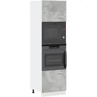 vidaXL Armoire micro-ondes Lyon gris béton 60x57x207 cm Bois composite