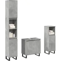 vidaXL Ensemble de meubles de salle de bain 3 pièces gris béton bois composite