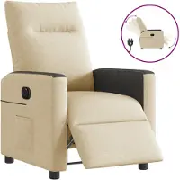 vidaXL Fauteuil relax électrique Crème Tissu