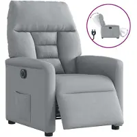 vidaXL Fauteuil relax électrique gris clair Tissu